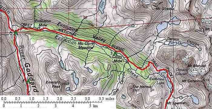 Map Showing Third Day of Trip Route